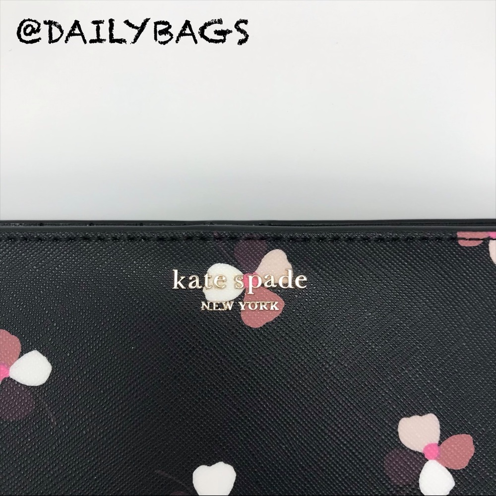 KATE SPADE LARGE SLIM BIFOLD WALLET DUSK BUDS NWT - Picture 6 of 8